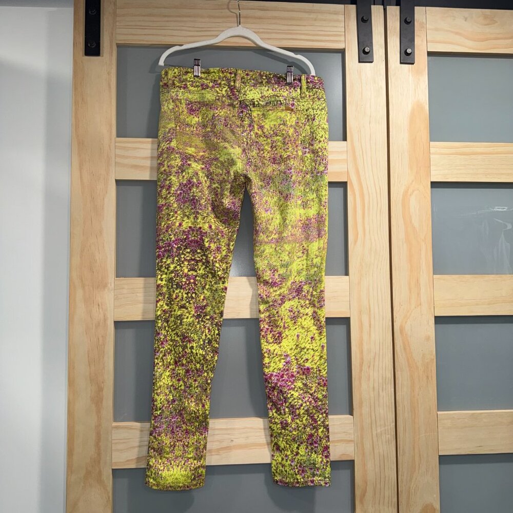 Joe's Jeans 'The Skinny' Neon Floral Stretch Denim Jeans Sunny Women's 32 - Picture 2 of 9